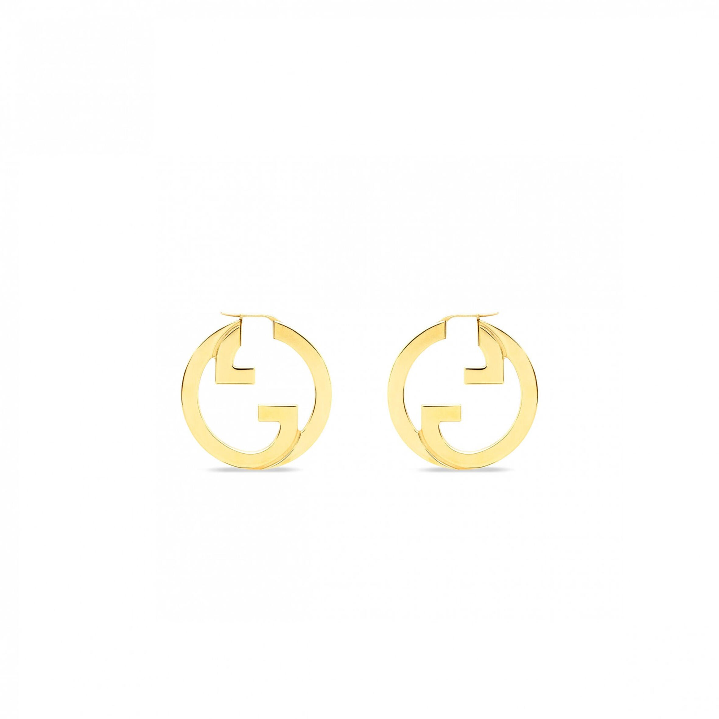 GUCCI BLONDIE SERIES OPENWORK HOOP EARRINGS 30MM GUCCI BLONDIE SERIES OPENWORK HOOP EARRINGS 30MM